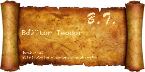 Bátor Teodor névjegykártya
